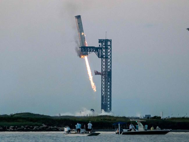 Starship's Super Heavy Booster at the launch pad in Starbase near Boca Chica, Texas. Picture: AFP