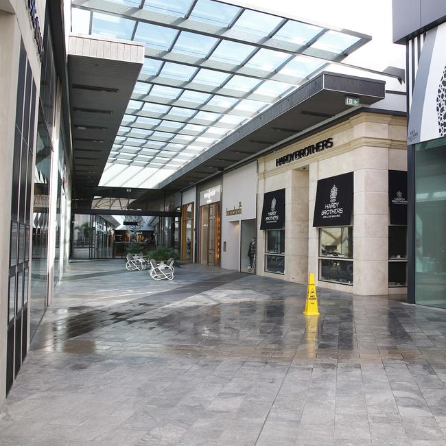 Day 2 in lockdown. Closed shops at a deserted Pacific Fair. Picture: Tertius Pickard