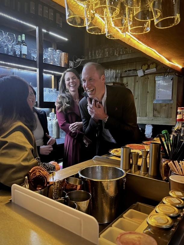 The moment Prince William took a phone call from a diner at the restaurant in Birmingham UK. Picture: The Kensington Royal