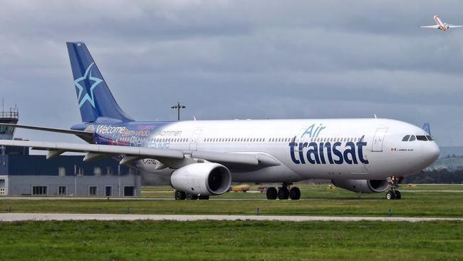 The Air Transat was preparing to depart Glasgow for Toronto when the pilots were removed from the aircraft. Picture: Mark Harkin