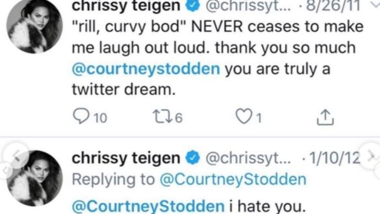 Courtney said Chrissy would message her privately as well. Picture: Twitter.