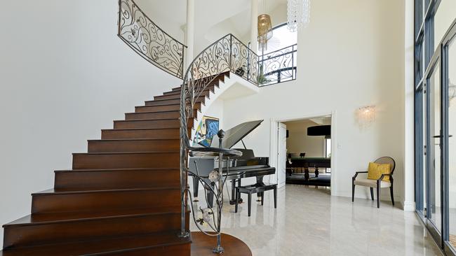 The grand entrance to the luxury Sandy Bay home. Picture: SUPPLIED.