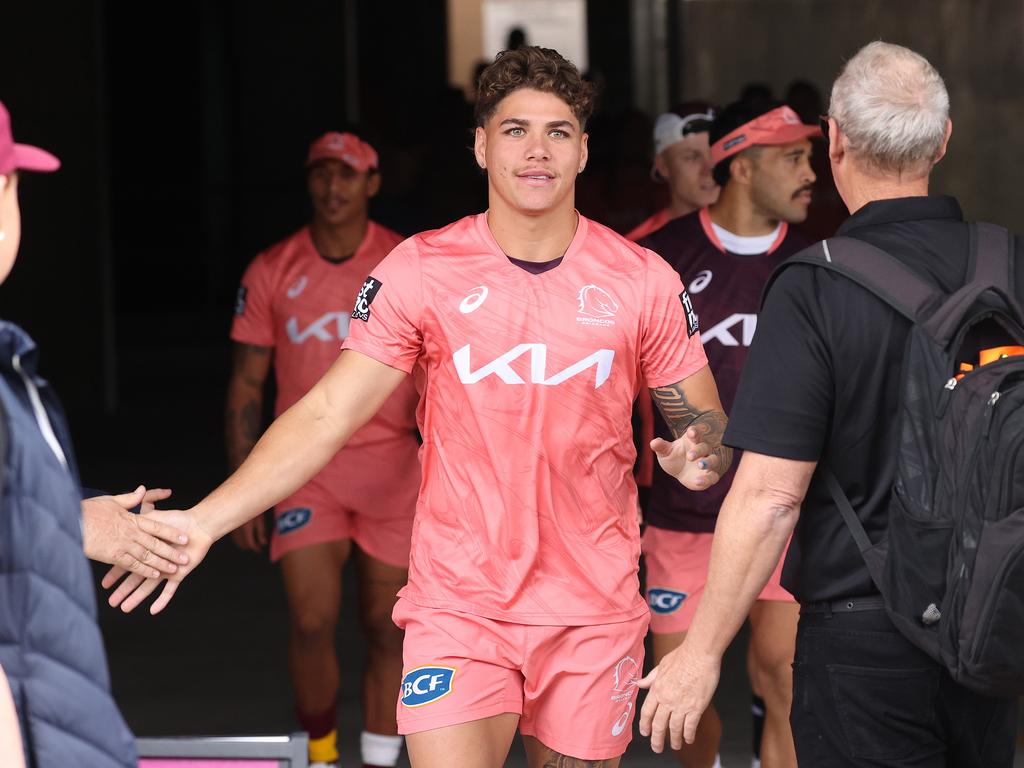 pink broncos training shorts