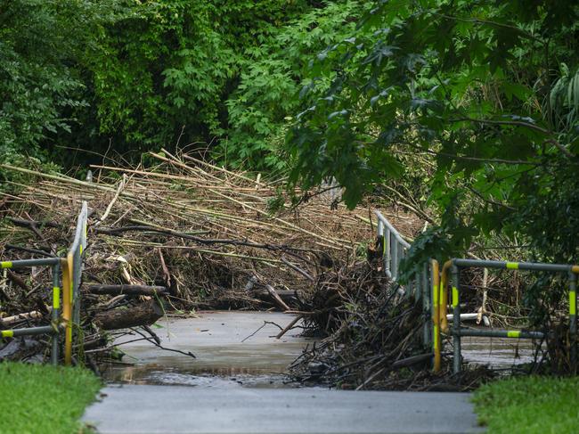 Ithaca Creek in Brisbane’s Red Hill flooded. Picture: Glenn Campbell/NCA NewsWire