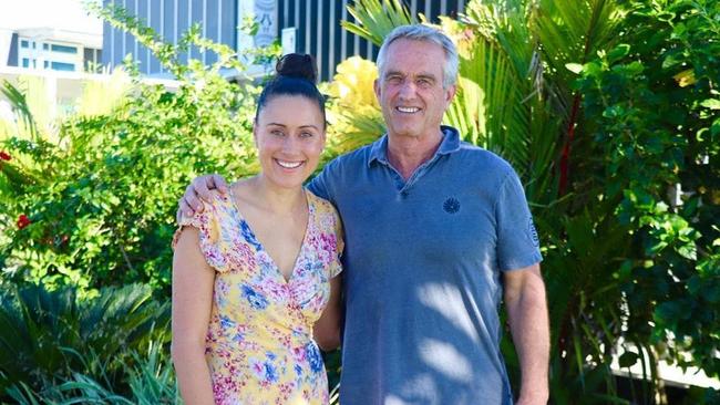 Taylor Winterstein with anti-vaxxer Robert F Kennedy Jr in Samoa in June.