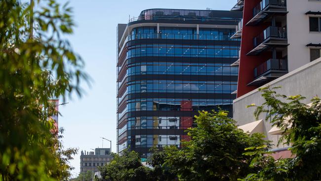 Construction of Manunda Place, which is to be the new headquarters for NT Health, is coming along. Picture: Che Chorley