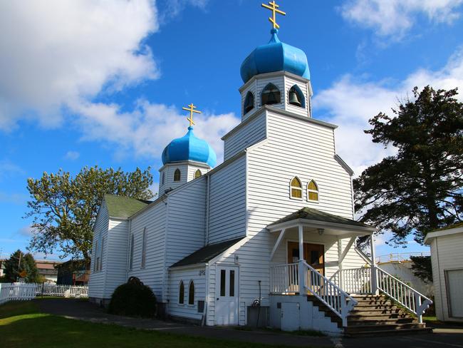 The Holy Resurrection Church, a historic Russian Orthodox establishment on Kodiak Island.