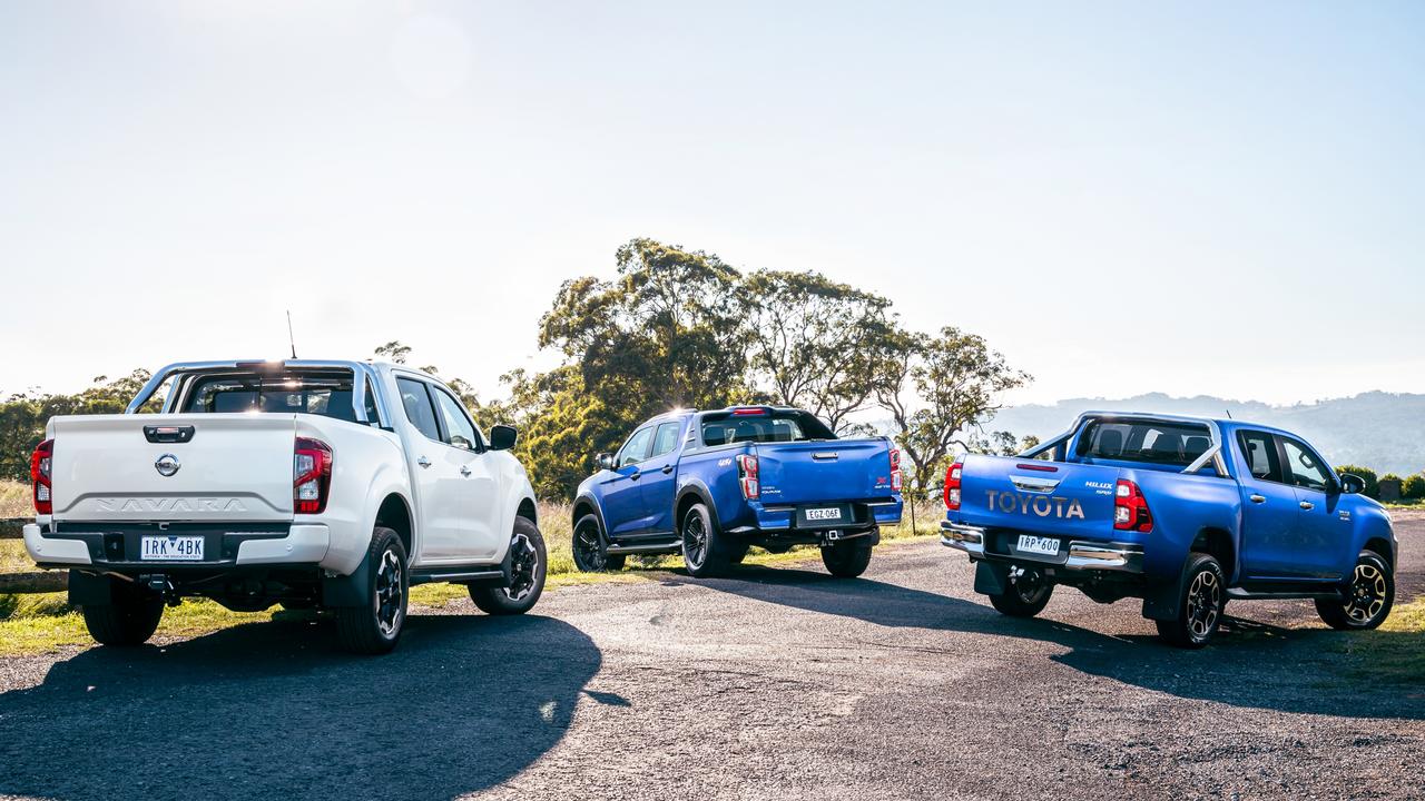 The new Isuzu D-Max and Nissan Navara take on Australia’s most popular dual-cab ute. Photo by Thomas Wielecki.