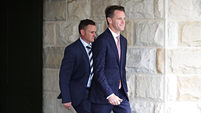 NSW Premier Chris Minns leaves the wedding in Darling Point. Picture: Adam Yip