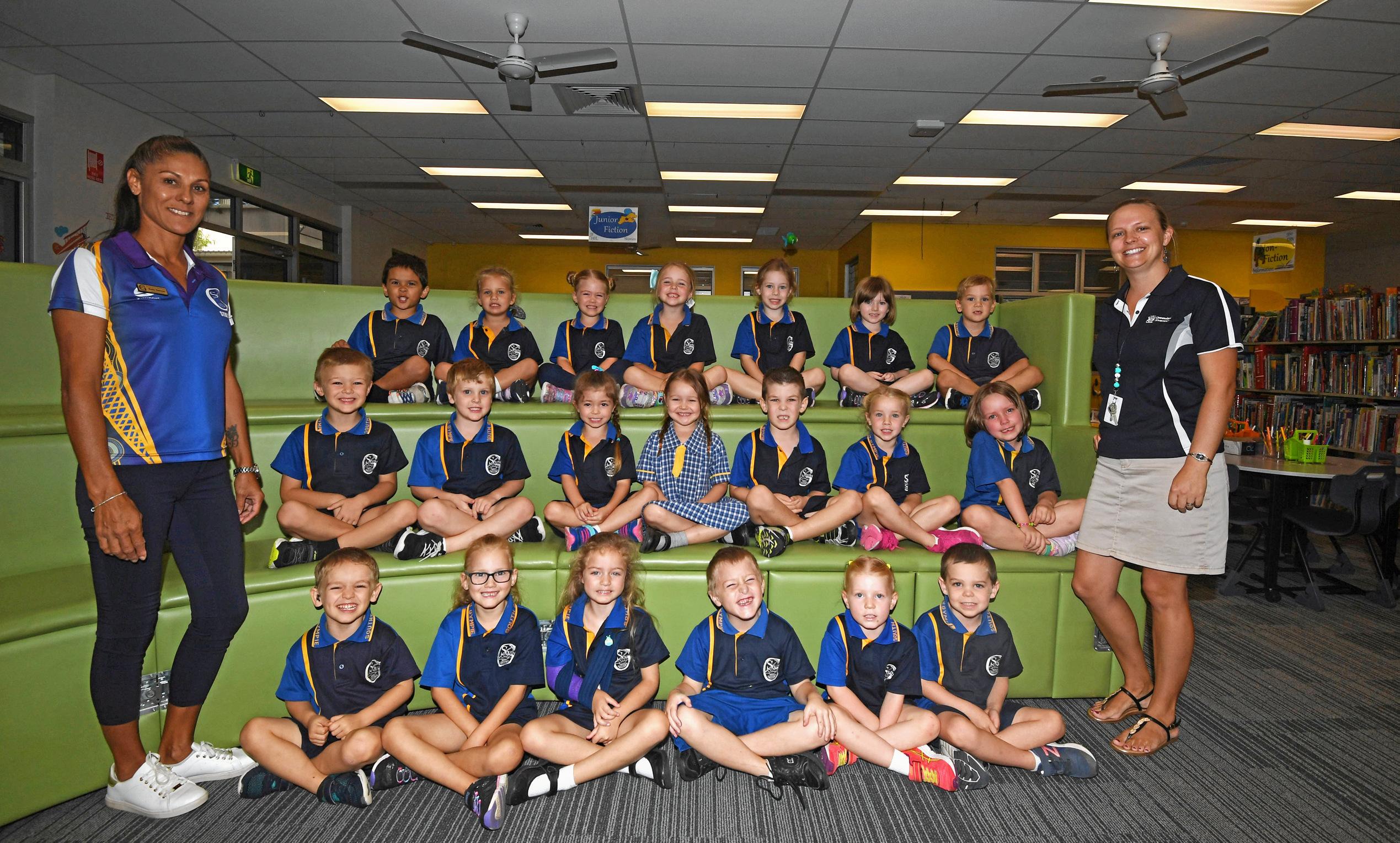 Gympie South State School - Teacher: Mrs Naomi NealTeacher Aide: Mrs Bella HansonFront Row L-R: Teacher-Aide Mrs Bella Hanson, Silis Pye, Talia Fisher, Louella Hendry, Jahkye Davidson, Nina Dixon, Coen Taylor, Teacher Mrs Naomi Neal.Middle Row L-R: Charlie Austin, Riley Blanchard, Kovi Taylor, Aylee Fallon, Noah Harrison, Harper Kruik, Taleisha Briscoe. Back Row L-R: Daniel Jones, Skyla Politanski, Mia McKenzie, Alexis Forman, Amelia Smith, Tepenngah Grogan, Ryan Britton. Picture: Troy Jegers