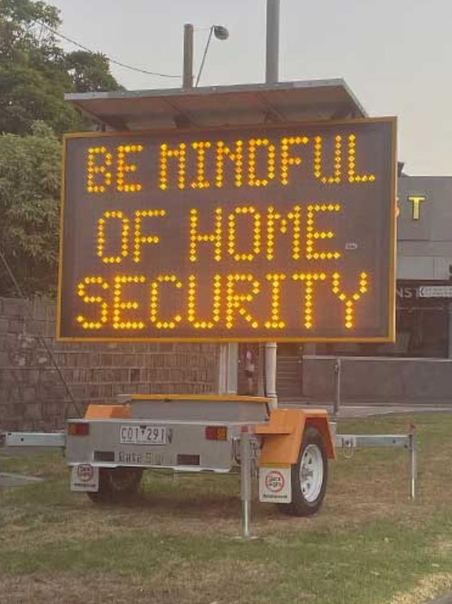 Bayside Council has erected electronic warning signs following a burglary spike in Brighton.