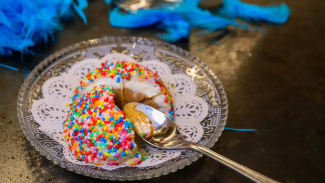 A Mardis Gras with Bar Morris wouldn’t be complete with a rainbow semifreddo.