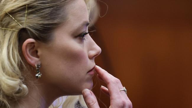 Actor Amber Heard in court. Picture: Evelyn Hockstein/Pool/AFP)