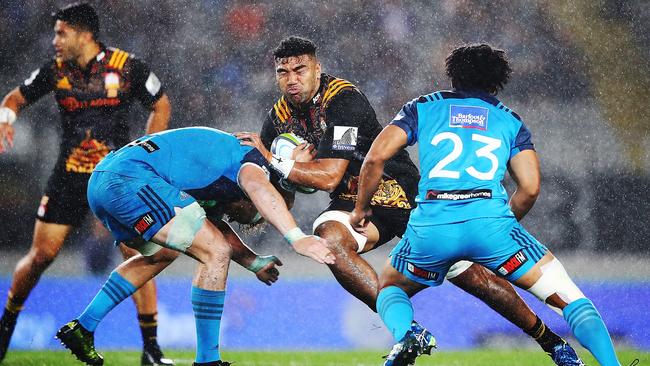 The Blues and Chiefs played out a draw in the wet at Eden Park.