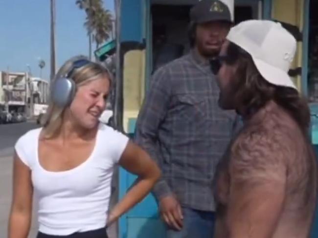 The man appears to be secretly filming her with Meta AI glasses. Picture: Instagram