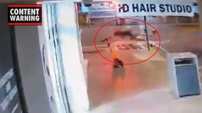 CCTV captures Darwin CBD eScooter rider face plant into footpath