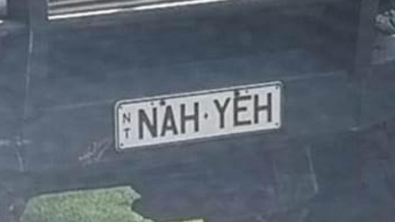 NT funny number plate, NAH YEH. Picture: Facebook / Peter Scammell