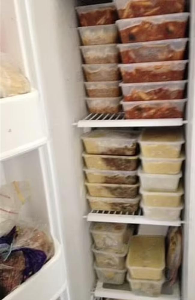 The woman’s decision to make freezer meals for her adult son got a mixed reaction from other parents. Picture: Facebook