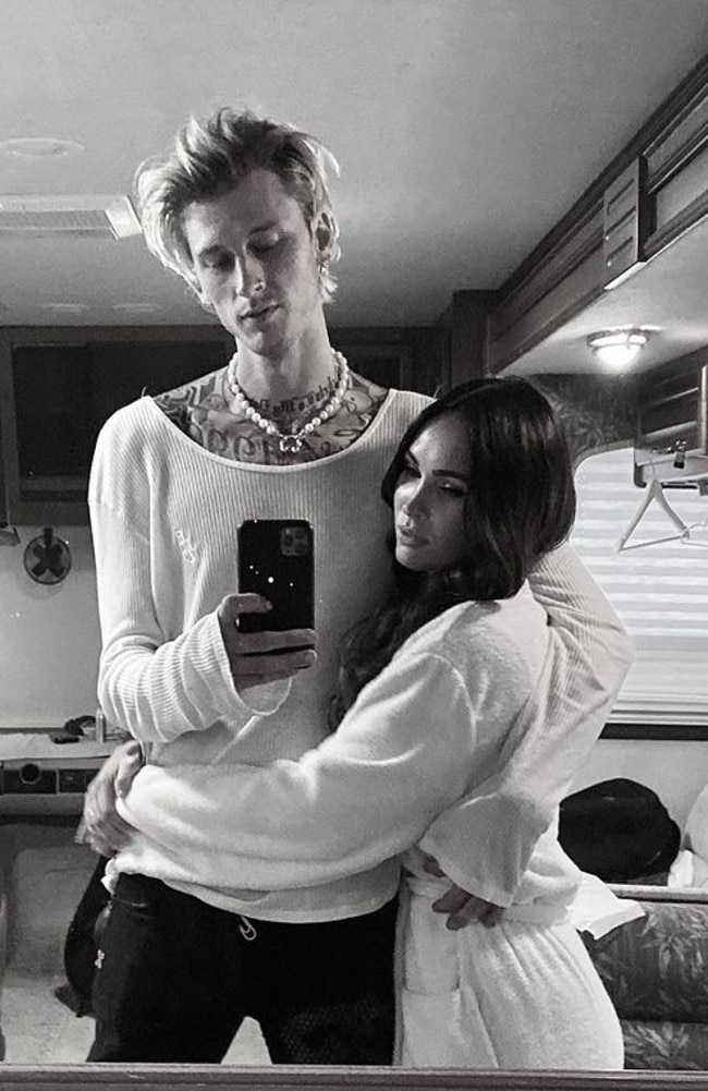 Machine Gun Kelly and Megan Fox, loved up on Valentine’s Day.