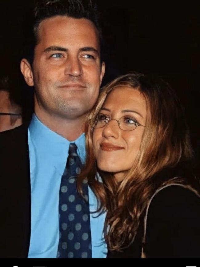 Matthew Perry revealed he had a “crush” on Jennifer Aniston during the early days of Friends. Picture: Supplied