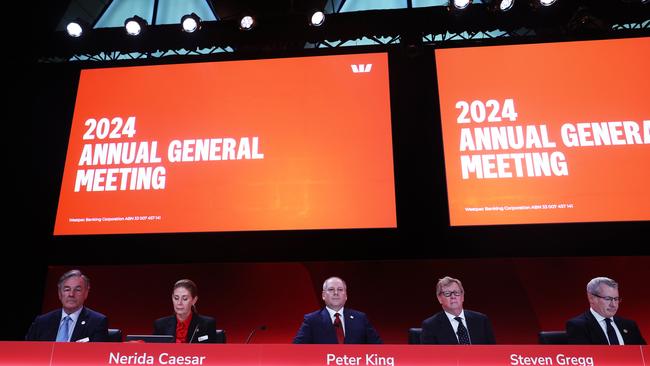 Westpac’s AGM ran for four hours amid extensive questioning from shareholders, particularly around climate action. Picture: John Feder.