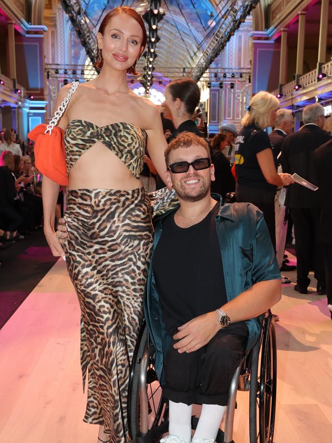 Chantelle Otten and Dylan Alcott wearing Silk Laundry. Picture: Lucas Dawson Photography