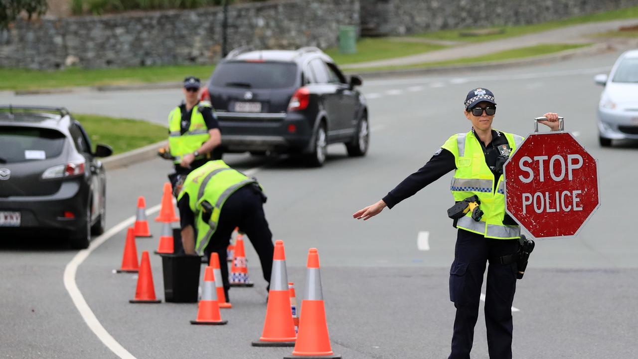 Police conducting random breath testing.