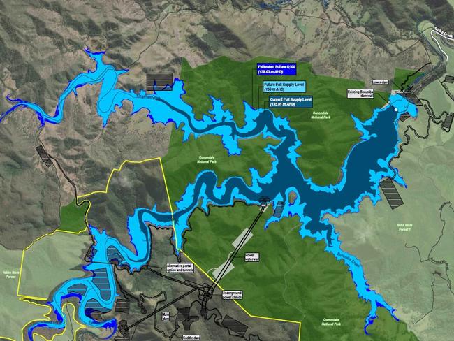 Images from the Initial Statement Advice report into the proposed Borumba Dam pumped hydro plant.