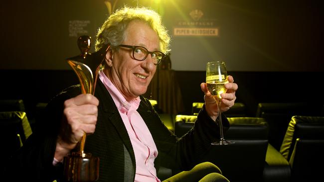 Geoffrey Rush promoting the AACTA (The Australian Academy of Cinema and Television Arts) awards at The Backlot Studios.