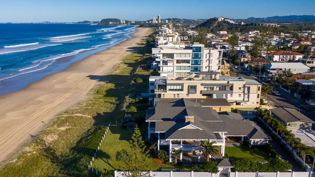 The beachfront family home of BreakFree accommodation group founder and ex-AFL footballer Tony Smith and wife Simone at Mermaid Beach. Picture: Supplied