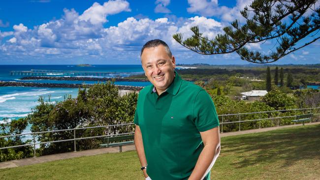 John Gambaro outside his new restaurant and cafe site in Coolangatta. Picture: Nigel Hallett