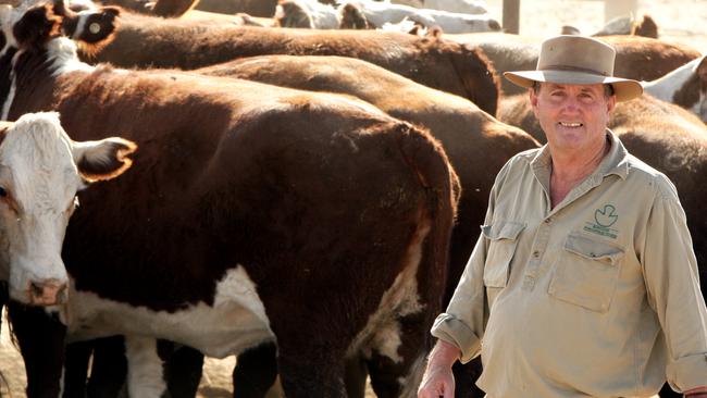 Big gun: David Brook on Adria Station near Birdsville in southwest Queensland.