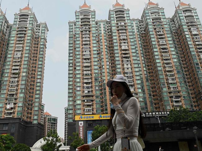 A housing complex by Chinese property developer Evergrande in Guangzhou, China's southern Guangdong province. Picture: Noel Celis / AFP.