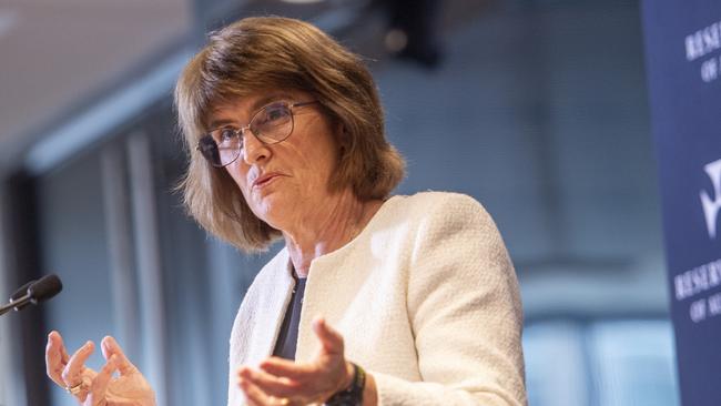 RBA governor Michele Bullock holds a press conference in Sydney. Picture: Jeremy Piper/NewsWire