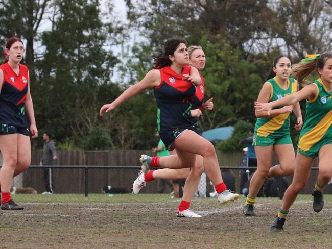 Bentleigh's Isabella Colaci in action in SFNL Division 1 women's. Picture: Supplied.
