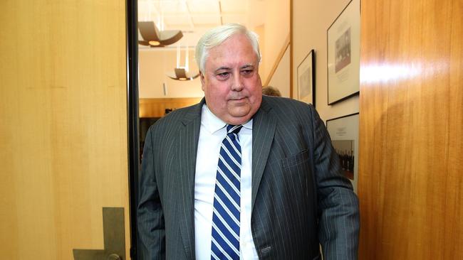 Clive Palmer has copped the brunt of anger among workers gathered in Townsville for a vote on whether to wind up his company Queensland Nickel. Picture Kym Smith