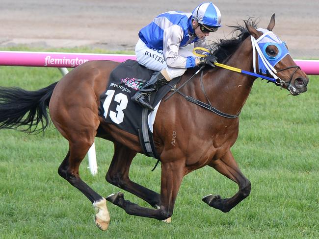 Jockey Stephen Baster and Pure Pride combine to win the final race at good odds.