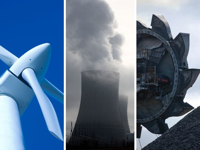 Coal, wind and nuclear power