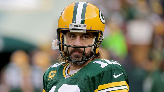 Aaron Rodgers had a better day on the field than he did off it. Photo: Stacy Revere/Getty Images/AFP