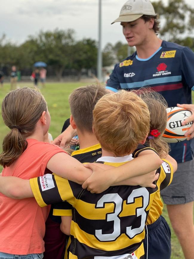 Mini rugby players learning the skills. Picture: Supplied