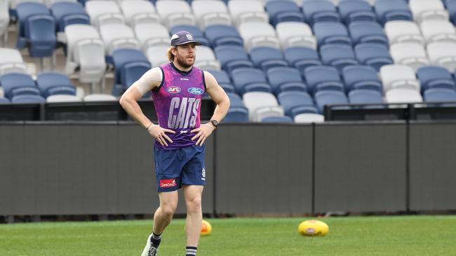 Cam Guthrie at Cats training. Picture: Alan Barber