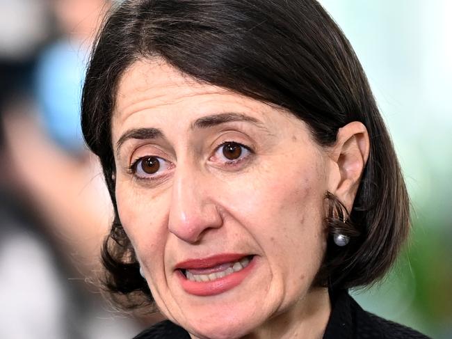 SYDNEY, AUSTRALIA - NewsWire Photos, JUNE 2, 2021.NSW Premier Gladys Berejiklian holds a media briefing at the Vaccination Hub at Sydney Olympic Park.Picture: NCA NewsWire / Jeremy Piper