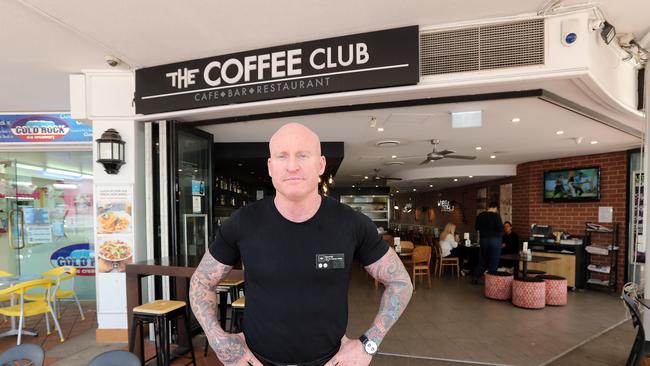 The Coffee Club franchise owner David Bennedick was outspoken on the impact of roadworks on Surf Pde between 2016 and 2017. Picture: Richard Gosling