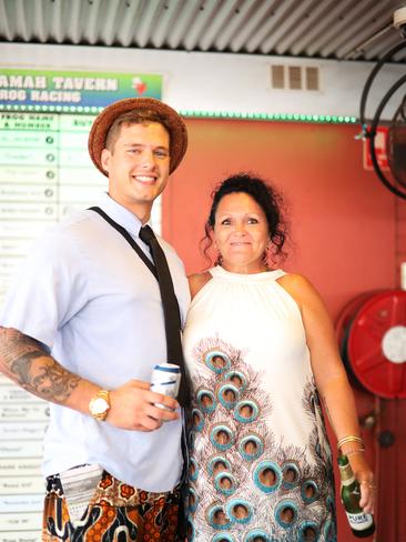 Winners of the Fashions on the Field at the Noonamah Tavern Frog Races. PICTURE: Justin Kennedy