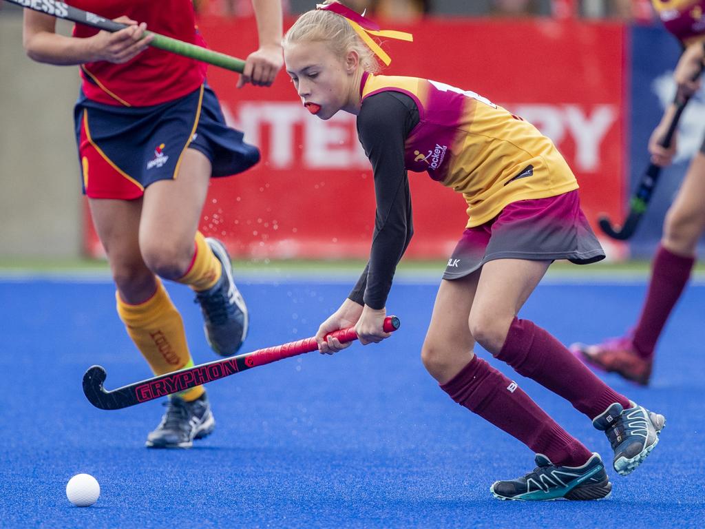 Hockey player Mihaylia Howell has made the Queensland Under 15s Girls First team. Picture: ClickInFocus.