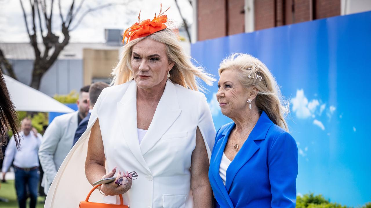 Caulfield Guineas Day. Dani Laidley and Donna Leckie. Picture: Jake Nowakowski.