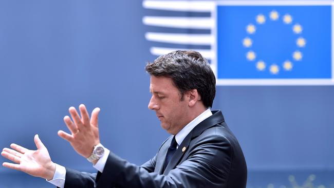 Italy's Prime minister Matteo Renzi is trying to seize the moment created by Brexit and the effect it might have on other EU countries disenchanted with the state of the union.. / AFP PHOTO / PHILIPPE HUGUEN