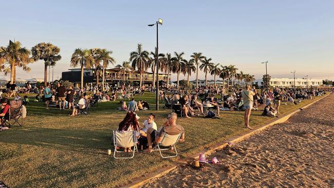 Fish and chips at Little Mindil Beach, opposite Cullen Bay Marina, was dealt a blow with the closure of La Beach in late 2023. Picture: Facebook