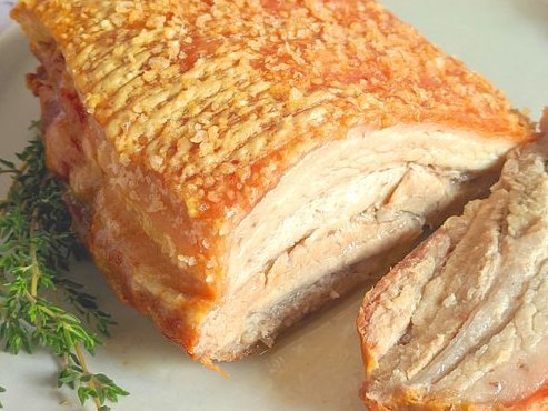 Appliance recipes: Roast pork belly.