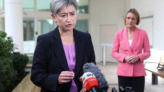 Senator Penny Wong and Kristina Keneally have released a joint statement on the bullying allegations against the late Kimberley Kitching. Picture: NCA NewsWire / Gaye Gerard